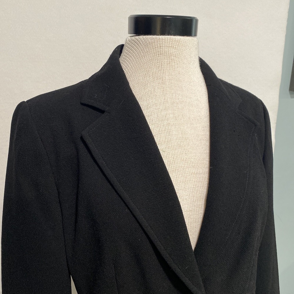 Emma James‎ Women's 10 Black Button Crepe Texture Blazer Career Slit Sleeves - Picture 2 of 10